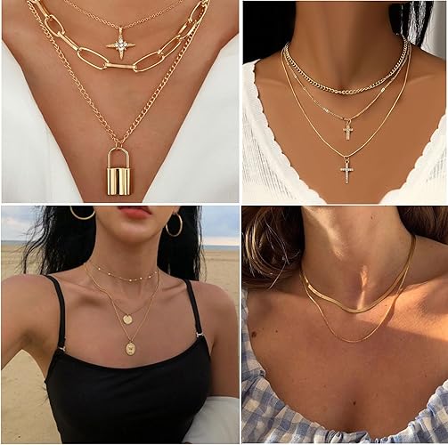 73 Pcs Gold Jewelry Set  for Women Pack for Friendship Party Gift
