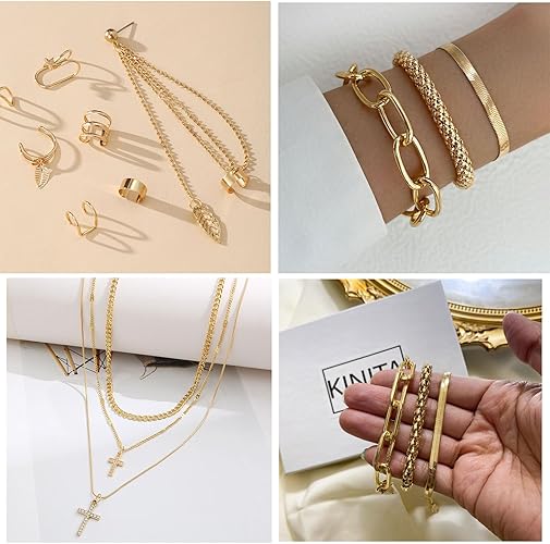 73 Pcs Gold Jewelry Set  for Women Pack for Friendship Party Gift